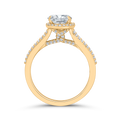 14K Yellow Gold Oval Cut Diamond Engagement Ring (Semi-Mount)