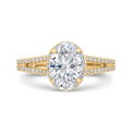 14K Yellow Gold Oval Cut Diamond Engagement Ring (Semi-Mount)