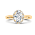 14K Yellow Gold Oval Cut Diamond Engagement Ring (Semi-Mount)