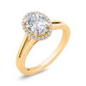 14K Yellow Gold Oval Cut Diamond Engagement Ring (Semi-Mount)