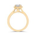 14K Yellow Gold Oval Cut Diamond Engagement Ring (Semi-Mount)