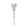14K White Gold Oval Cut Diamond Engagement Ring (Semi-Mount)