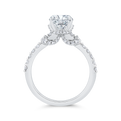 14K White Gold Oval Cut Diamond Engagement Ring (Semi-Mount)