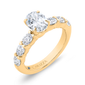 14K Yellow Gold Oval Cut Diamond Engagement Ring (Semi-Mount)