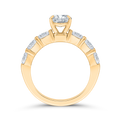 14K Yellow Gold Oval Cut Diamond Engagement Ring (Semi-Mount)