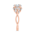 14K Rose Gold Oval Cut Diamond Engagement Ring (Semi-Mount)