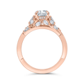 14K Rose Gold Oval Cut Diamond Engagement Ring (Semi-Mount)