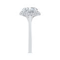 14K White Gold Oval Cut Diamond Engagement Ring (Semi-Mount)