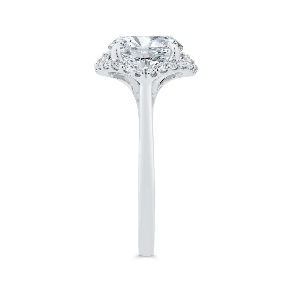 14K White Gold Oval Cut Diamond Engagement Ring (Semi-Mount)