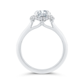 14K White Gold Oval Cut Diamond Engagement Ring (Semi-Mount)