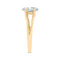 14K Yellow Gold Oval Cut Diamond Solitaire Engagement Ring (Semi-Mount)