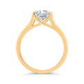 14K Yellow Gold Oval Cut Diamond Solitaire Engagement Ring (Semi-Mount)