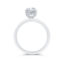 14K White Gold Oval Cut Diamond Solitaire Engagement Ring (Semi-Mount)