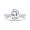 14K White Gold Oval Cut Diamond Solitaire Engagement Ring (Semi-Mount)