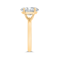 14K Yellow Gold Oval Cut Diamond Solitaire Engagement Ring (Semi-Mount)