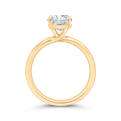 14K Yellow Gold Oval Cut Diamond Solitaire Engagement Ring (Semi-Mount)