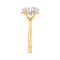 14K Yellow Gold Oval Cut Diamond Solitaire Engagement Ring (Semi-Mount)
