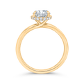 14K Yellow Gold Oval Cut Diamond Solitaire Engagement Ring (Semi-Mount)