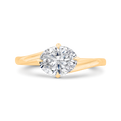 14K Yellow Gold Oval Cut Diamond Solitaire Engagement Ring (Semi-Mount)