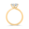 14K Yellow Gold Oval Cut Diamond Solitaire Engagement Ring (Semi-Mount)