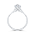 14K White Gold Oval Cut Diamond Solitaire Engagement Ring (Semi-Mount)