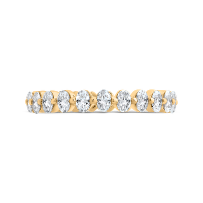 14K Yellow Gold with Oval Diamond Eternity Ring