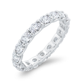 14K White Gold with Oval Diamond Eternity Ring