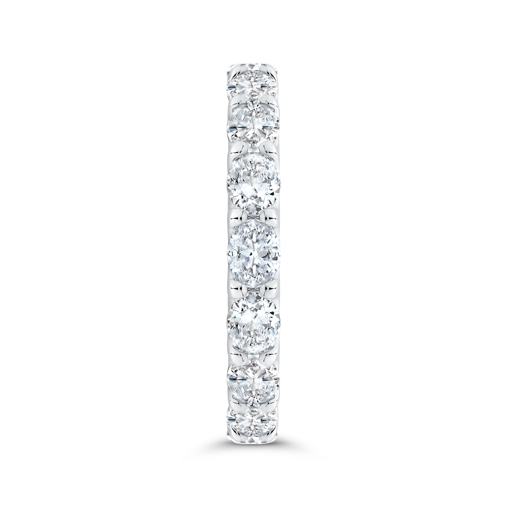 14K White Gold with Oval Diamond Eternity Ring