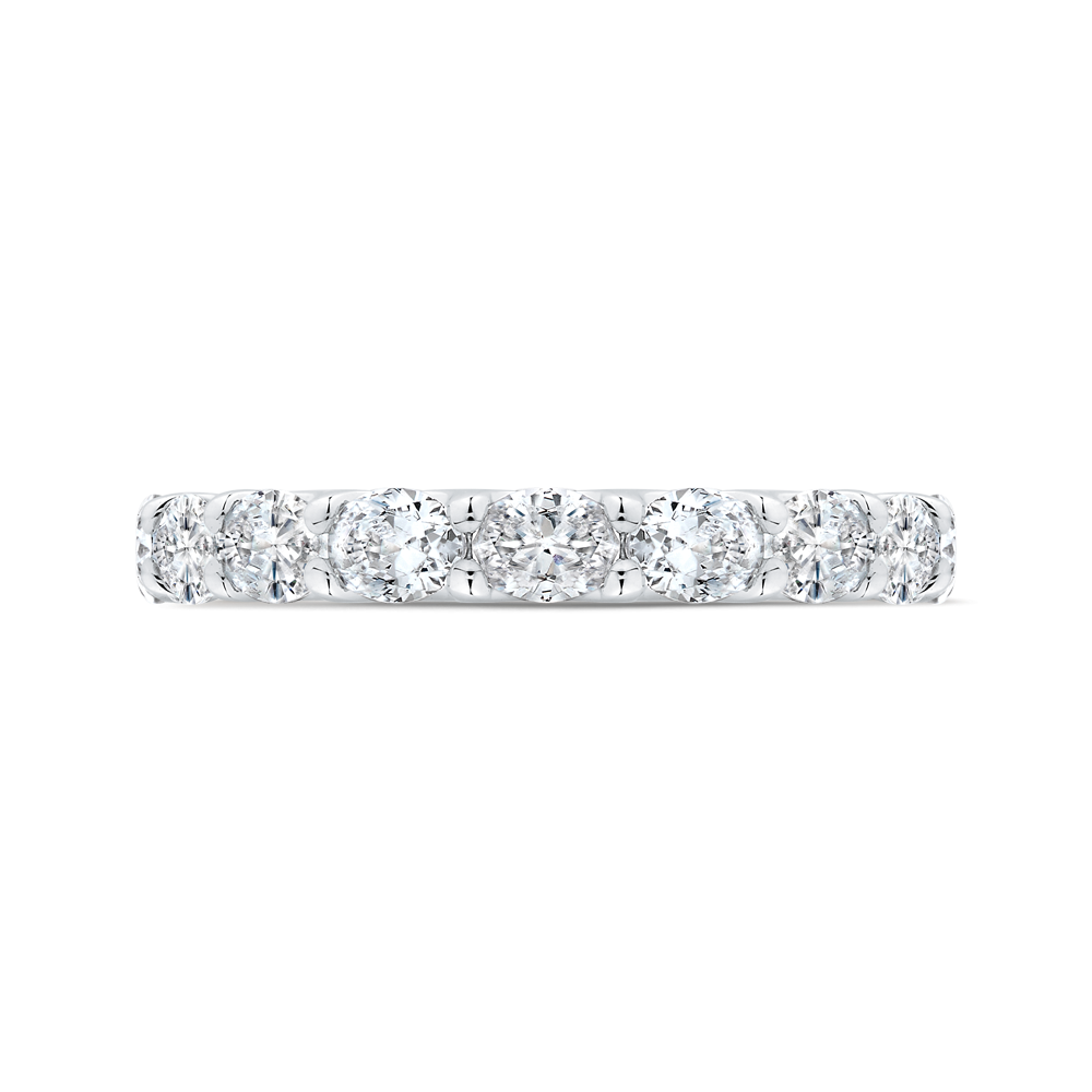 14K White Gold with Oval Diamond Eternity Ring