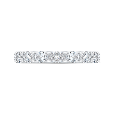 14K White Gold with Oval Diamond Eternity Ring