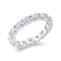 14K White Gold with Oval Diamond Eternity Ring