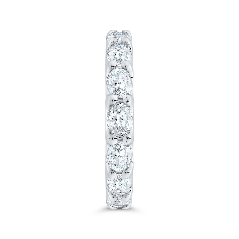 14K White Gold with Oval Diamond Eternity Ring