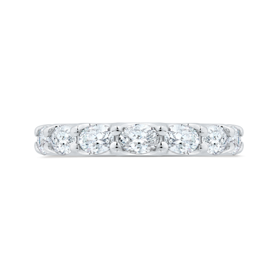 14K White Gold with Oval Diamond Eternity Ring