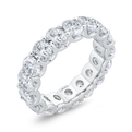 14K White Gold with Oval Diamond Eternity Ring