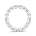 14K White Gold with Oval Diamond Eternity Ring