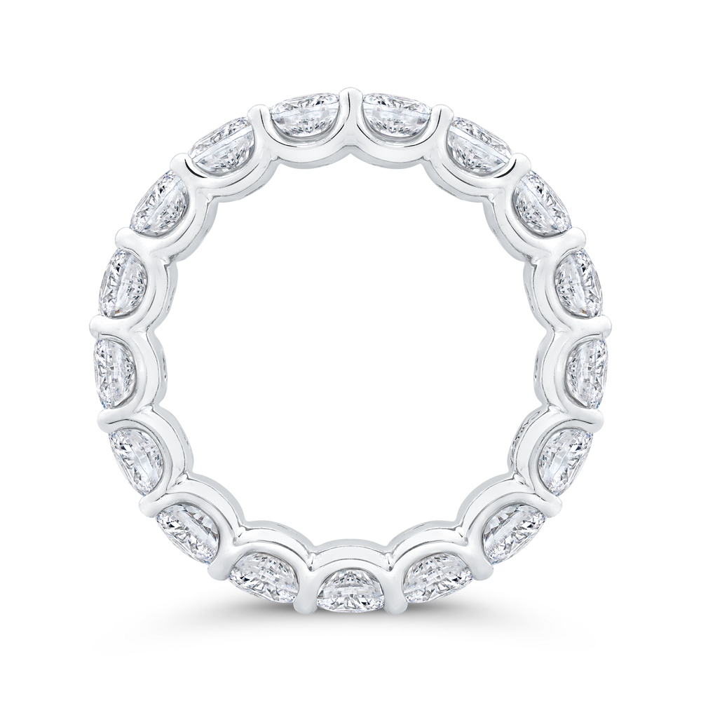 14K White Gold with Oval Diamond Eternity Ring