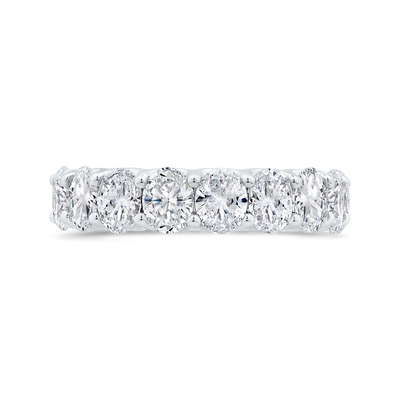 14K White Gold with Oval Diamond Eternity Ring