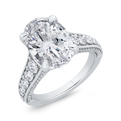 14K White Gold Diamond Engagement Ring (Semi-Mount)