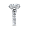 14K White Gold Oval Cut Diamond Engagement Ring with Split Shank (Semi-Mount)