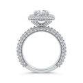 14K White Gold Oval Diamond Halo Engagement Ring (Semi-Mount)