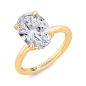 14K Yellow Gold Oval Diamond Solitaire Plus Engagement Ring  (Semi-Mount)