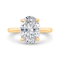 14K Yellow Gold Oval Diamond Solitaire Plus Engagement Ring  (Semi-Mount)