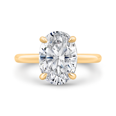 14K Yellow Gold Oval Diamond Solitaire Plus Engagement Ring  (Semi-Mount)