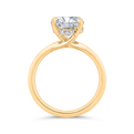 14K Yellow Gold Oval Diamond Solitaire Plus Engagement Ring  (Semi-Mount)