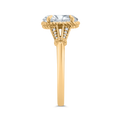 14K Yellow Gold Oval Cut Diamond Engagement Ring (Semi-Mount)