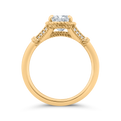 14K Yellow Gold Oval Cut Diamond Engagement Ring (Semi-Mount)