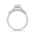 14K White Gold Oval Cut Diamond Engagement Ring (Semi-Mount)