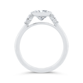 14K White Gold Oval Cut Diamond Engagement Ring (Semi-Mount)
