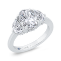 14K White Gold Oval Cut Diamond Engagement Ring (Semi-Mount)