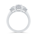 14K White Gold Oval Cut Diamond Engagement Ring (Semi-Mount)
